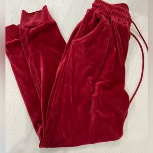 Deep red valour jogger pants , lightly worn size 2